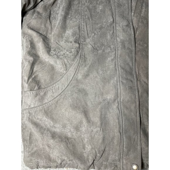 St. John's Bay Mens XL Down Filled Heavy Coat Parka Gray Zip Front Hidden Hood - Picture 3 of 7